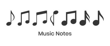 Müzik Notaları Simgesi Vektörü Moda Düz Biçimli, Müzik Notaları Vektörü İllüstrasyonu, Melody, Tune, Rhythm, Opera, Sözcük İşareti, Kompozisyon, Kablolar, Tasarım Elementleri, Beyaz Arkaplan Müzikal Notalar