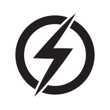 Şimşek Işıklandırma Simgesi Vektörü, Elektrik Güç Vektörü, Enerji Bolt Sembolü, Flash Elektrik Işıklandırma İşareti, Şimşek Vuruşu, Voltaj, Güçlü Tasarım Elementleri Vektör İlülasyonu
