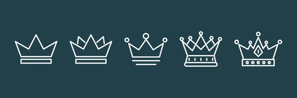 Kronen Vektor Ikone Königs Und Königskronen Prinzen Und Prinzessinnen Gestaltungselemente — Stockvektor