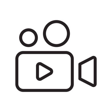 Video Kamera Simgesi Vektör İllüstrasyonu, Video Oyuncu İşareti, Teknoloji Simgesi, Canlı Video Yayın Sembolü, Kamera Kaydı, Film ve Mobil Uygulamalar İçin Multimedya Tasarım Elemanları ve Web Sitesi İllüstrasyonu