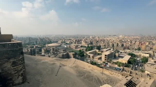 Панорама Міста Каїр Єгипті Точки Зору Алебастрової Мечеті — стокове відео