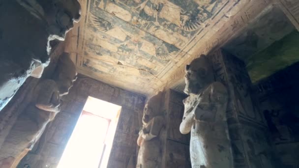Set Statues Ramesses His Temple Abu Simbel — Stock video
