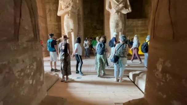 Statues Ramesses His Temple Abu Simbel — Stok video