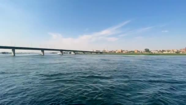 Bridge Nile River Egypt Timelapse — стоковое видео
