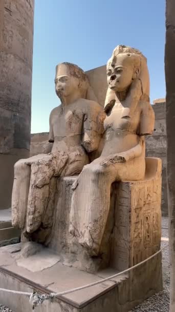 Рамзес Нефертари Храме Луксора — стоковое видео
