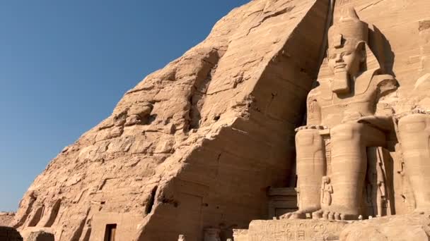 Faade Temple Ramesses Abu Simbel — Stock video