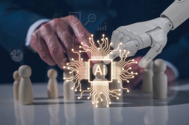 İş dünyasındaki yapay zeka teknolojisi insan çalışma kavramını, Müşteri İlişkileri Yönetimi 'ni, Yöneticinin seçilmiş İnsan Kaynakları İşadamı ve ai' nin birlikte çalışarak takıma seçtiği kişileri seçmesini sağlar.
