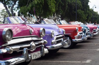 havana, cuba-july 29, 2020: classic vintage car parked on a street in rome, italy