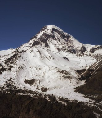 mountain landscape with snow, mountains, nature. Kazbek Georgia