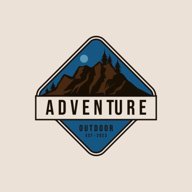 mountain logo design vector illustration, outdoor adventure .