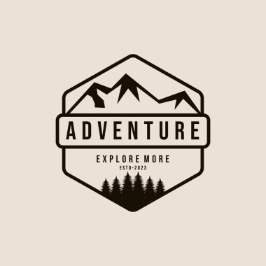 mountain adventure logo design vector illustration, outdoor adventure .