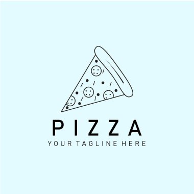 pizza linear logo, icon and symbol, vector illustration design