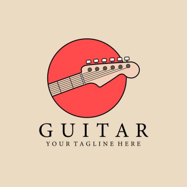 guitar vintage logo, icon and symbol, vector illustration design