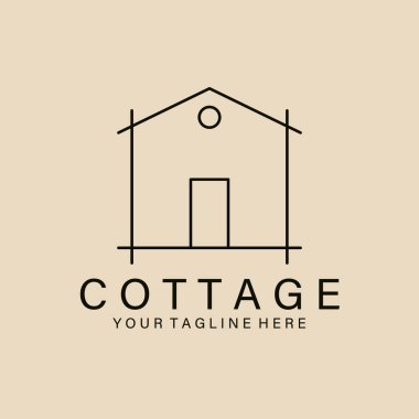 Cottage line art logo, icon and symbol, vector illustration design