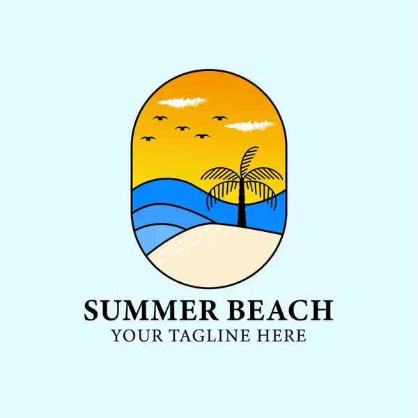 summer beach vintage logo, icon and symbol, vector illustration design