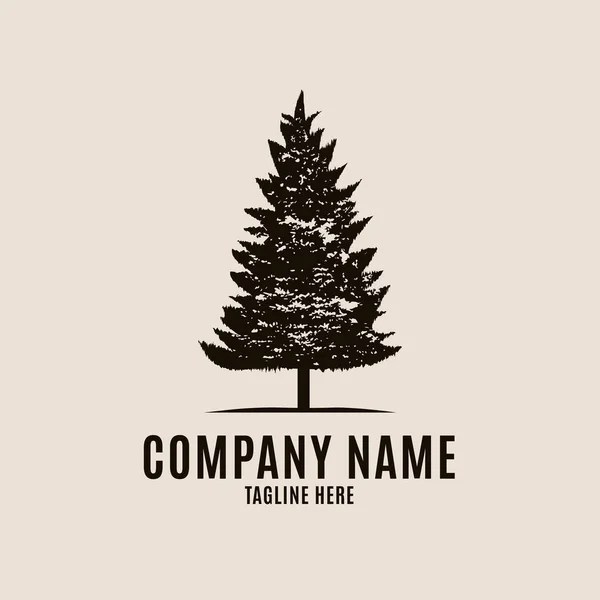 Pine tree vintage logo, icon and symbol, vector illustration design