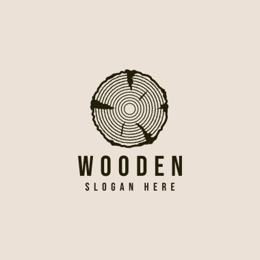 wooden vintage logo, icon and symbol, vector illustration design
