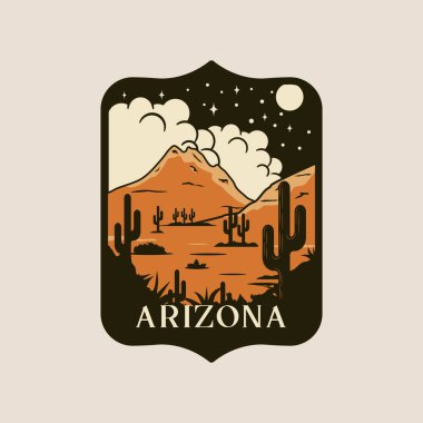 Simge amblemi ve sembol vektör illüstrasyon grafik şablonu ile klasik retro arizona, ulusal park vintage tasarım şablonu