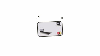 animasyon Basit kredi kartı simgesi finansal web siteleri, ödeme uygulamaları, ekom platformları, bankacılık materyalleri ve bütçe kaynakları için uygundur.