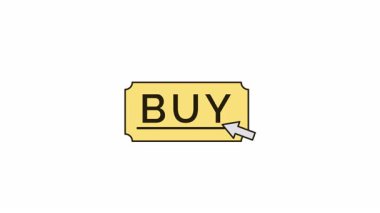 animation Yellow Buy düğmesi, ekommerce web siteleri ve reklamları için harika, satın alma ürünleri veya hizmetleri için eylem çağrısı iletmek.