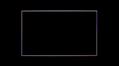 Siyah arkaplanda parlayan neon çerçeve.