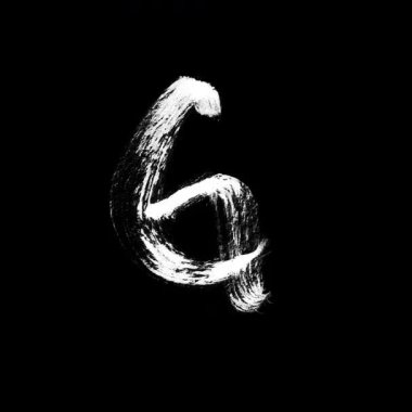 Siyah arkaplanda 6 numara.