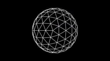 4K 'da koyu arkaplanda parlayan mavi çizgiler ve geometrik desenlerle soyut izometrik küre animasyonu. Fütürist tasarımlar, teknik videolar ve dijital görsel efektler için mükemmel..