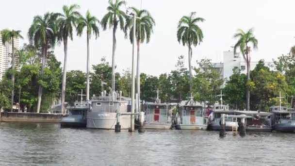 Frigate Thai Navy Bang Kok Noi Canal Bangkok Thailand — Stock Video