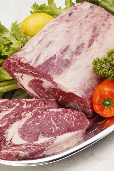 Carne Crua Produtos Hortícolas — Fotografia de Stock