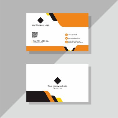 Modern simple orange and black business card template