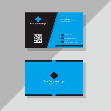 business card template with modern black color for your design.