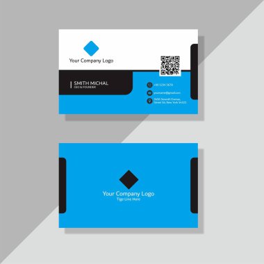 vector modern business card template with two black line design, abstract and clean background.