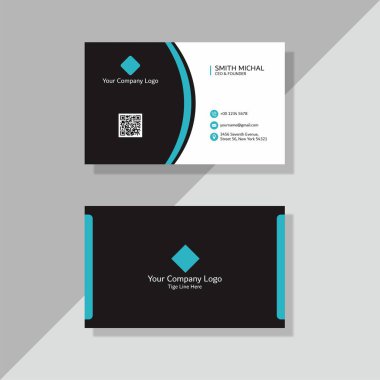 business card design template, visiting a corporate identity, vector illustration