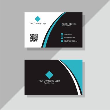 vector modern business visiting card with abstract template, stationery
