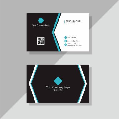 business card template with abstract modern design vector illustration