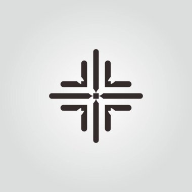 snowflake star icon on white background, vector illustration