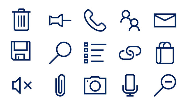 Web icons collection with otline vector