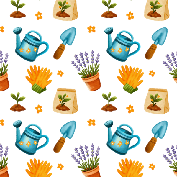 Tuhaf Bahar Bahçesi Suluboya Şablon Doğa ve Bahçe Elementleri