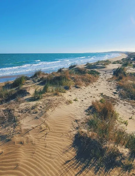 Sandy beach on a Sunny day in Alicante, Spain