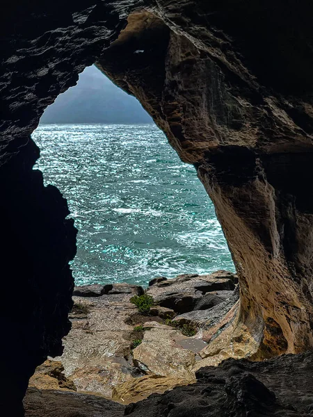 stock image View to cliffs and sandy beaches by the Atlantic in the evening