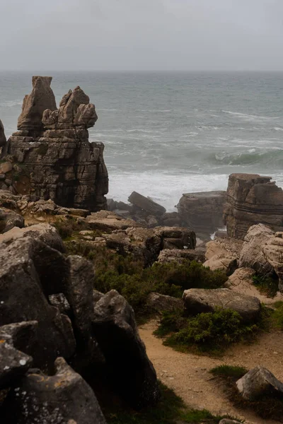 Uitzicht Kliffen Zandstranden Aan Atlantische Oceaan Avond — Stockfoto