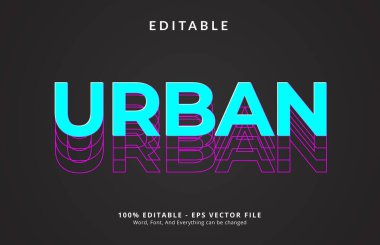 Editable text effect, Urban layered modern neon style design