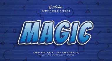 Editable text effect, Blue Magic text on banner text style effect