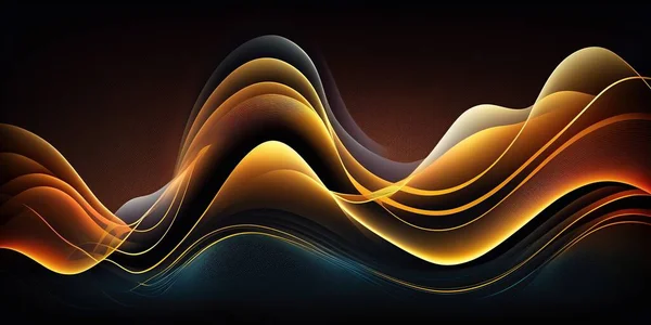 wave of orange and yellow colors on a black background with sparkles