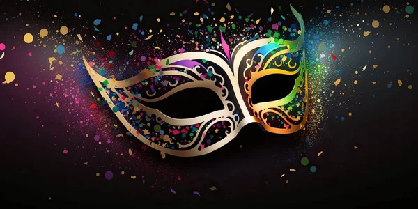 Colorful carnival party mask background