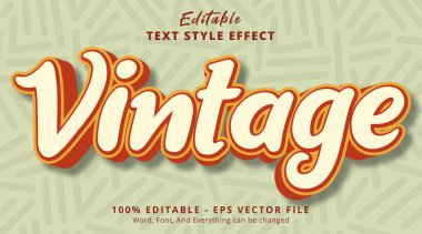 3d Vintage Text Vector text effect, Editable Text Effect