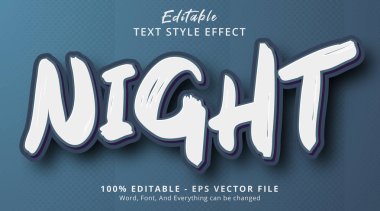 Editable text effect, Night text with simple color combination effect