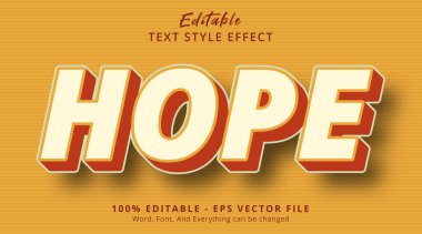 Editable text effect, Hope text on retro color combination style effect