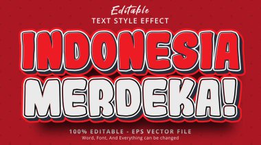 Editable text effect, Indonesia Independence day on comic style text effect