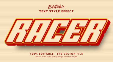 Editable text effect, Racer text on smooth color combination style effect